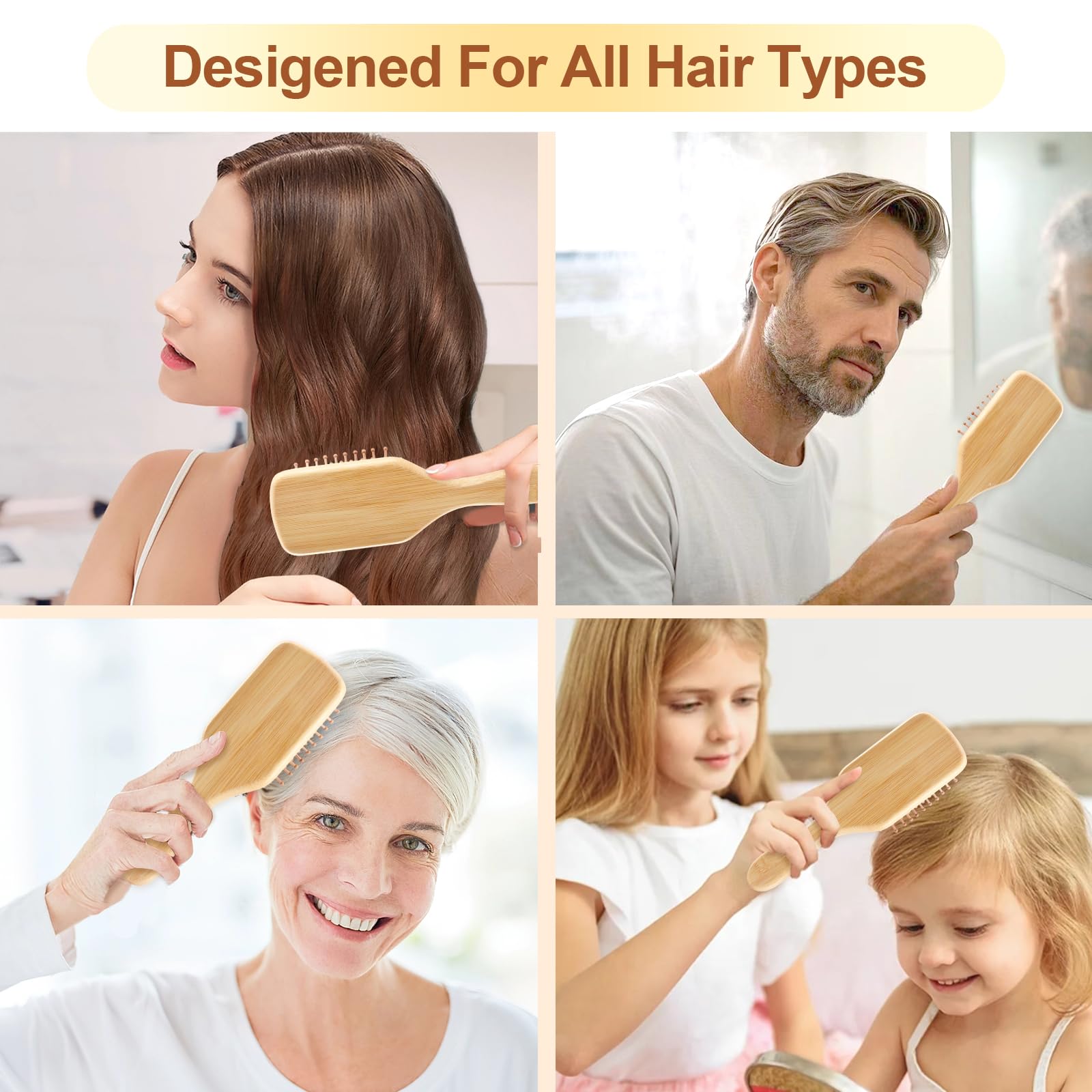 Arshray hair brush being used for gentle scalp massage