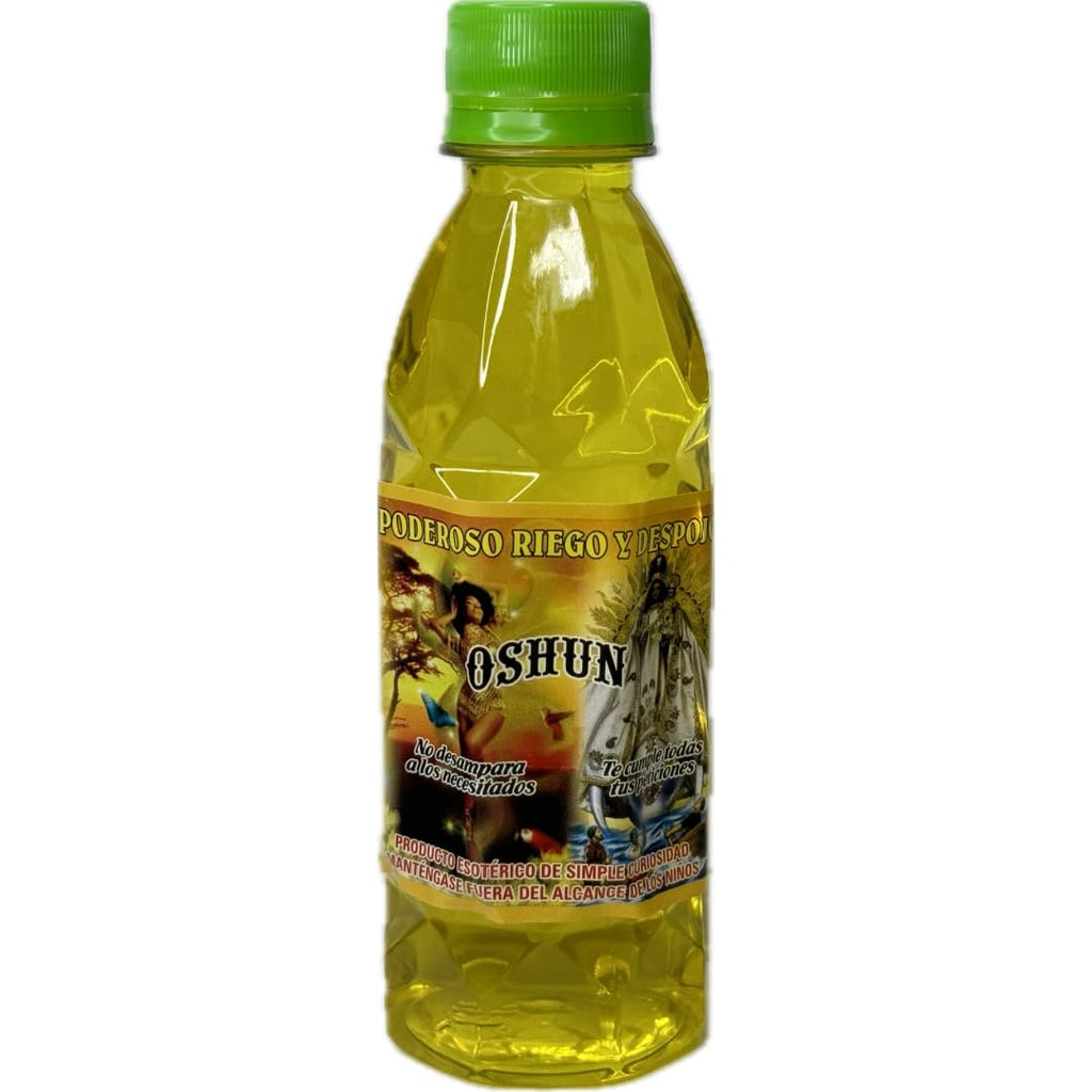 Generic yellow bottle of ritual cleansing water for altar devotion