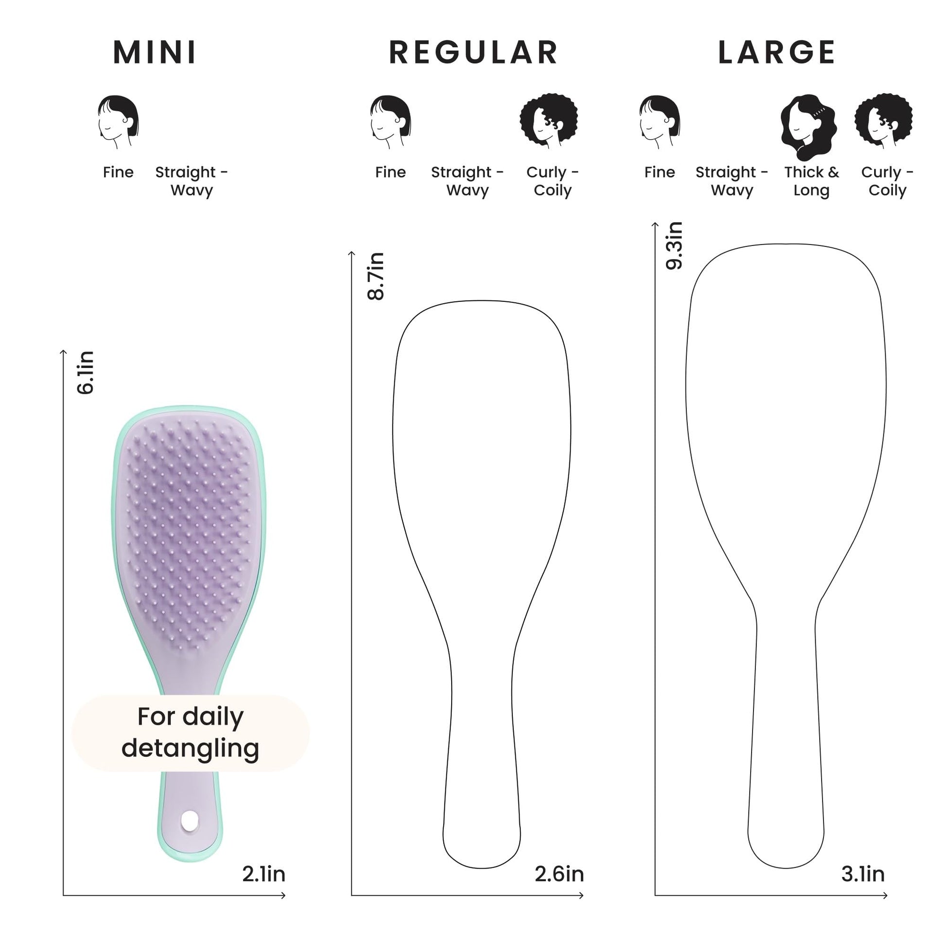 Tangle Teezer Mini brush in Mint Wisteria color on vanity
