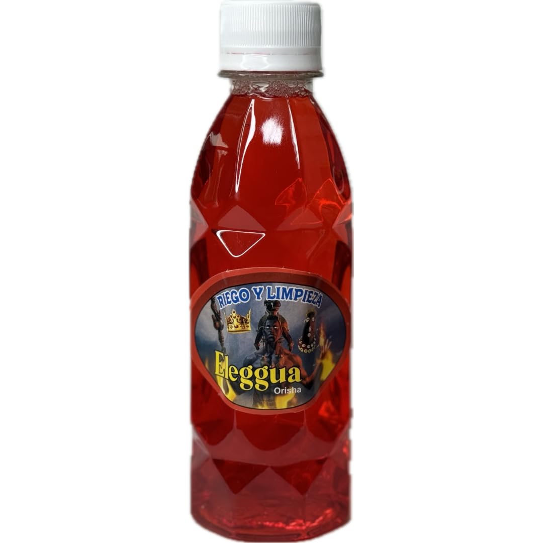 Generic ritual cleansing red liquid bottle label detail