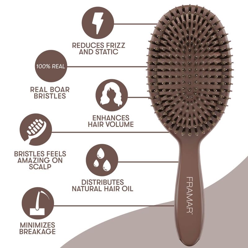 Framar boar bristle brush used on fine hair