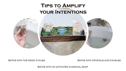 Lifestyle shot of self-love ritual bath with candles.