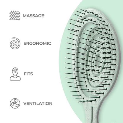 Ninabella hair brush for curly and straight hair side profile