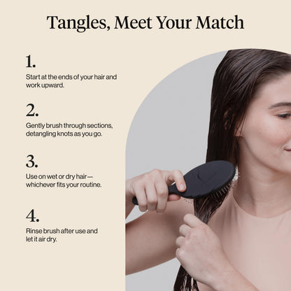 Kitsch black detangling brush bristles close up