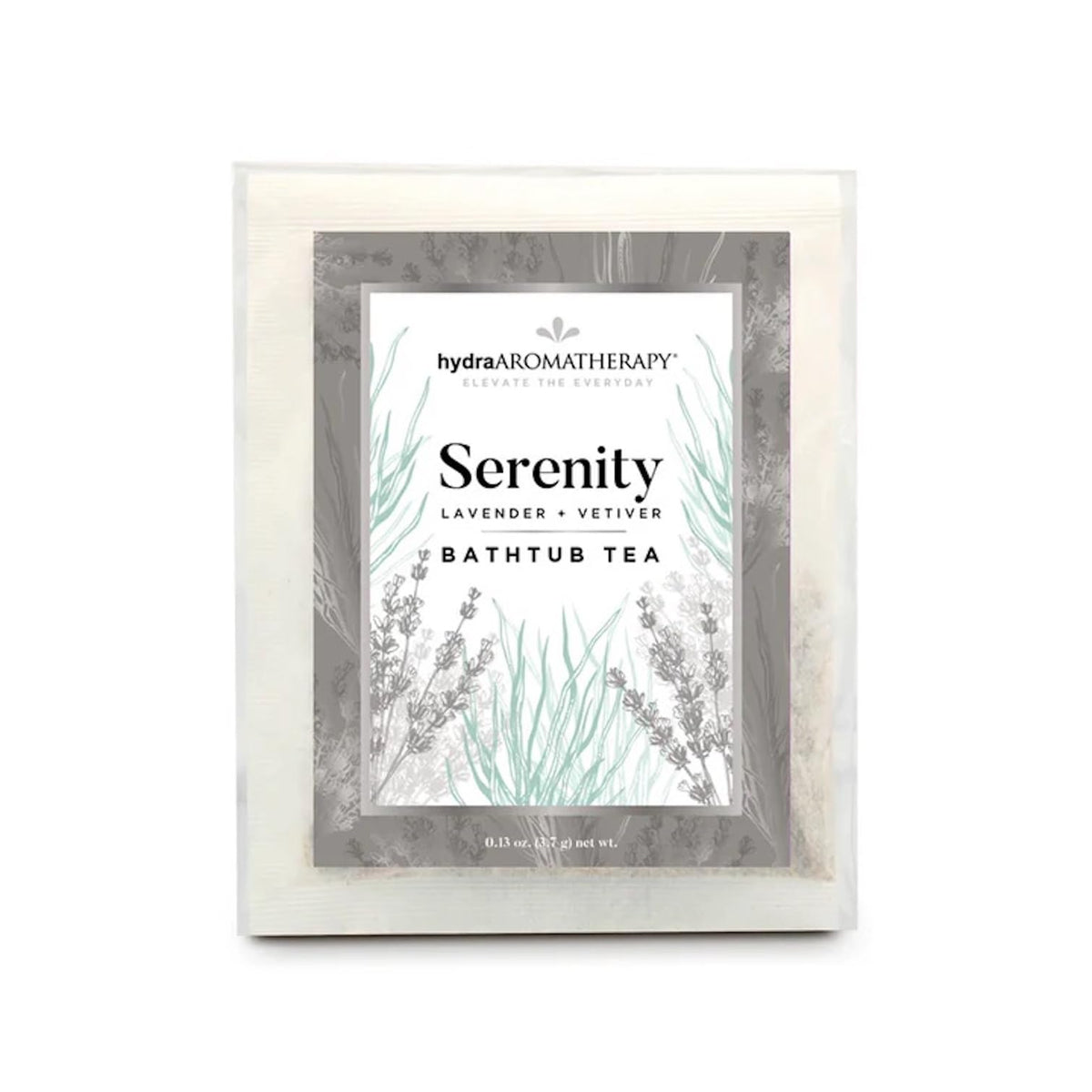 LotusTarotBoutique Serenity bath tea sachet label detail showing botanical illustration