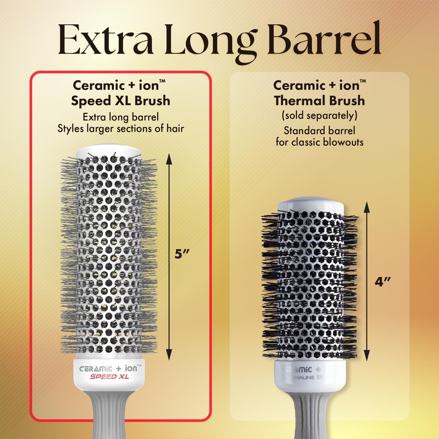 Olivia Garden professional blowout brush highlighting the ceramic coated barrel with large airflow vents