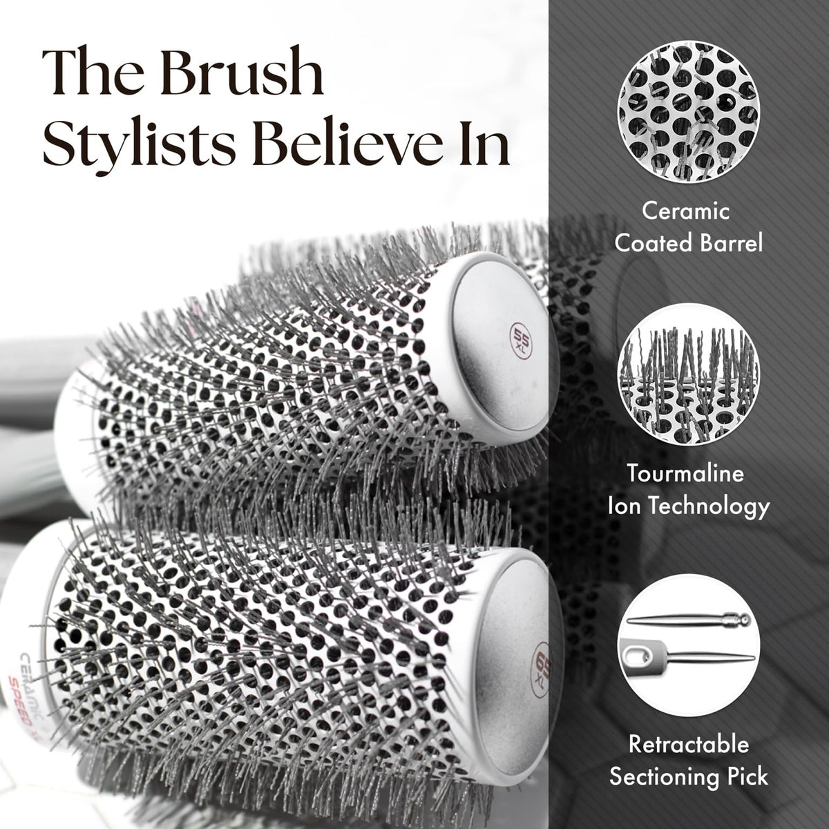 Olivia Garden CIXL-45 styling brush handle design