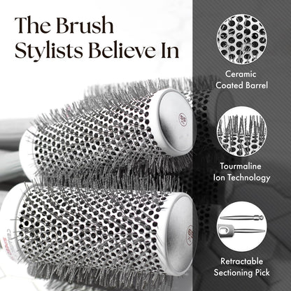 Ergonomic non slip handle and seamless grip construction of Olivia Garden CIXL forty five brush