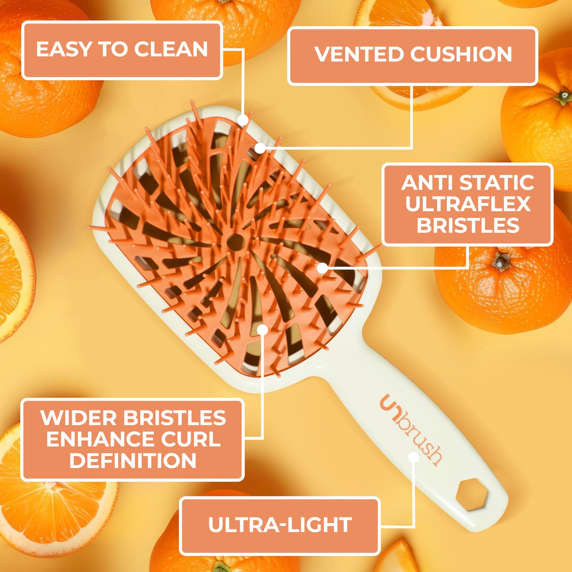 Top down view of FHI Heat UNbrush Plus detangling brush