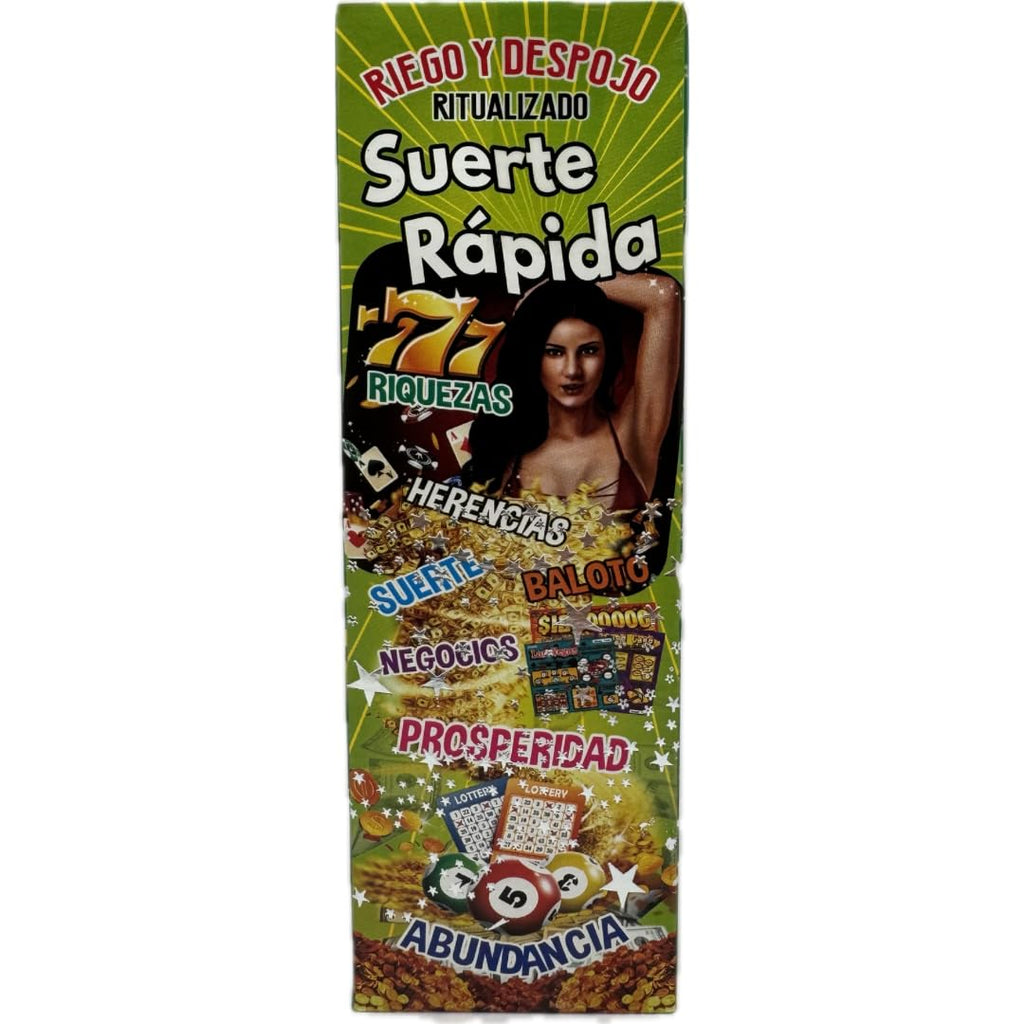 Back label and usage instructions for Suerte Rapida traditional floor wash