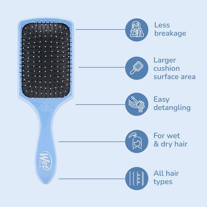 Wet Brush Paddle Detangler AquaVent design back view