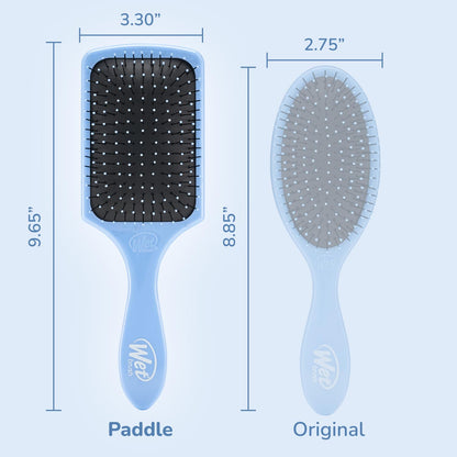 Wet Brush Paddle Detangler used on wet hair in shower