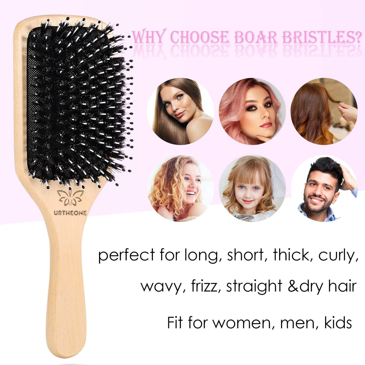Urtheone hair brush for thick and curly hair maintenance