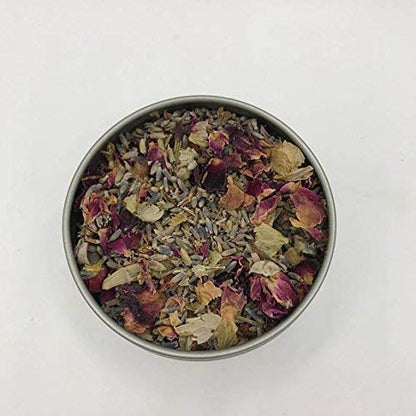 Rooted Earth bath soak tin with muslin bag packaging