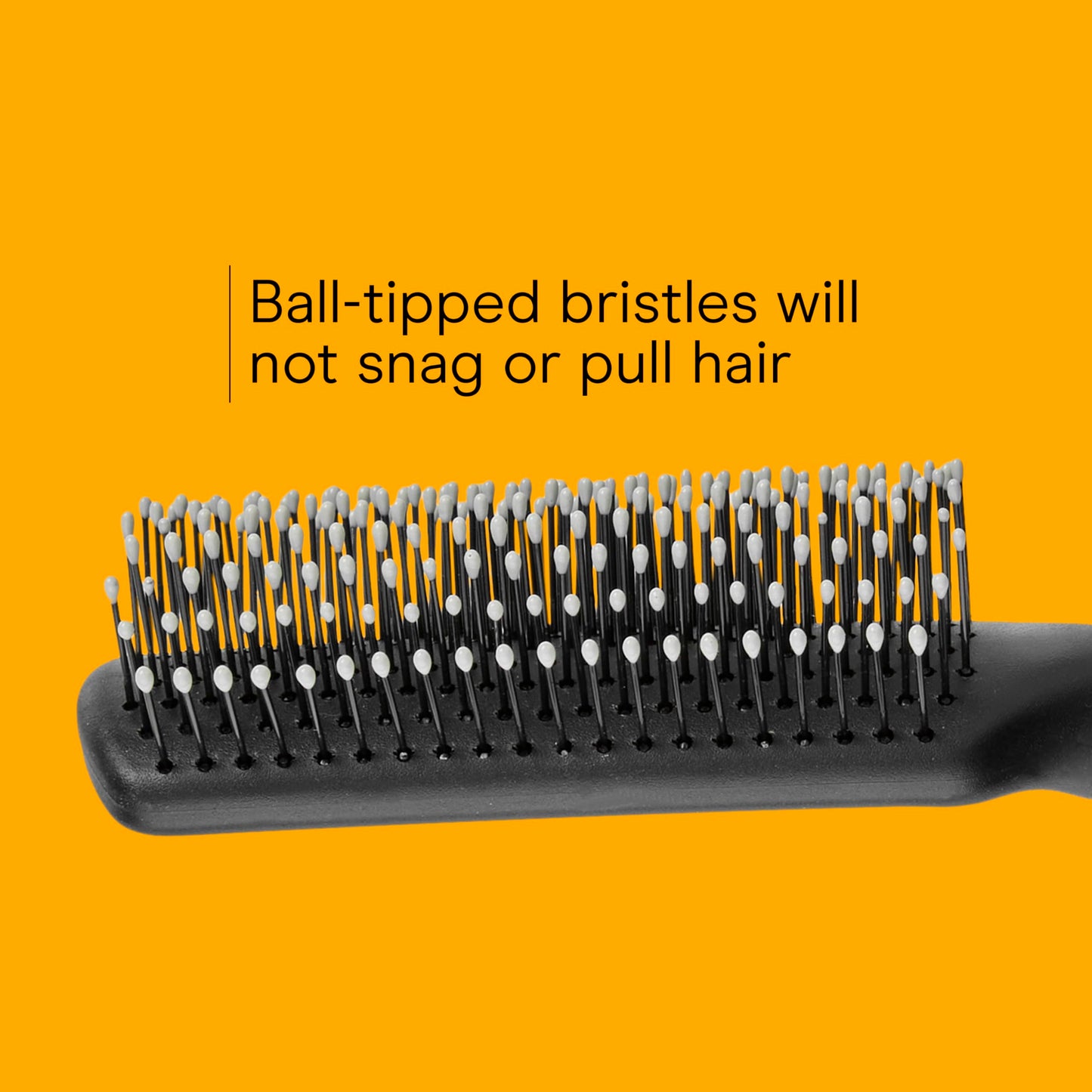 Conair detangling tool showing the smooth protective blue tips designed for snag-free daily hair brushing.