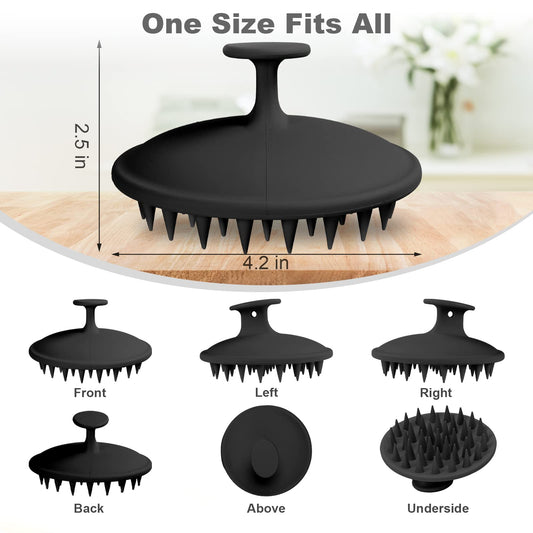 Ergonomic handheld scalp scrubber for hair growth