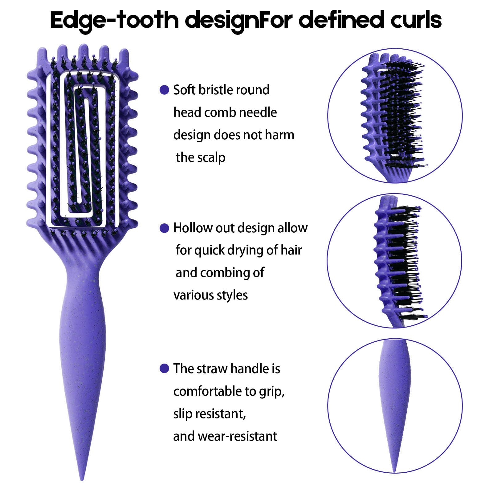 Ergonomic handle detail of MMBVSZ curl defining brush