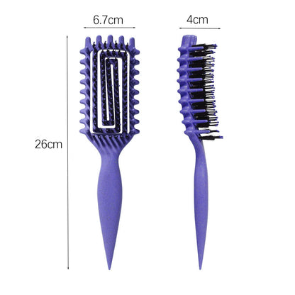 Using MMBVSZ brush to shape natural curls on damp hair