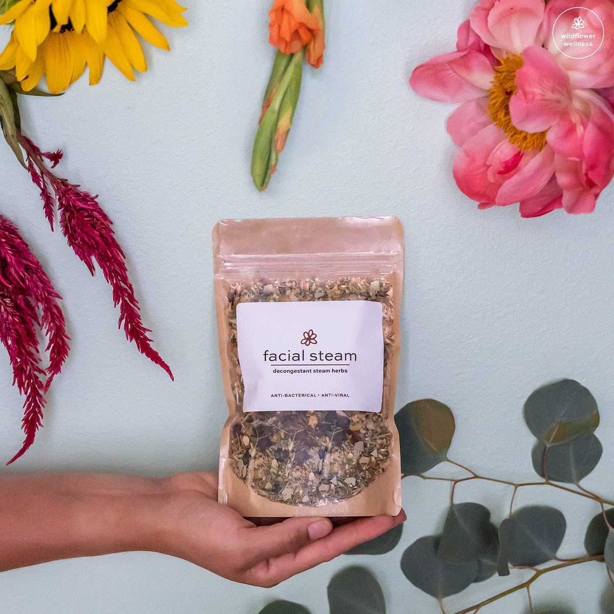 Wildflower Wellness natural cold relief product close up