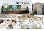 Uni101 spiritual tea bath packaging with botanical elements and pinecone