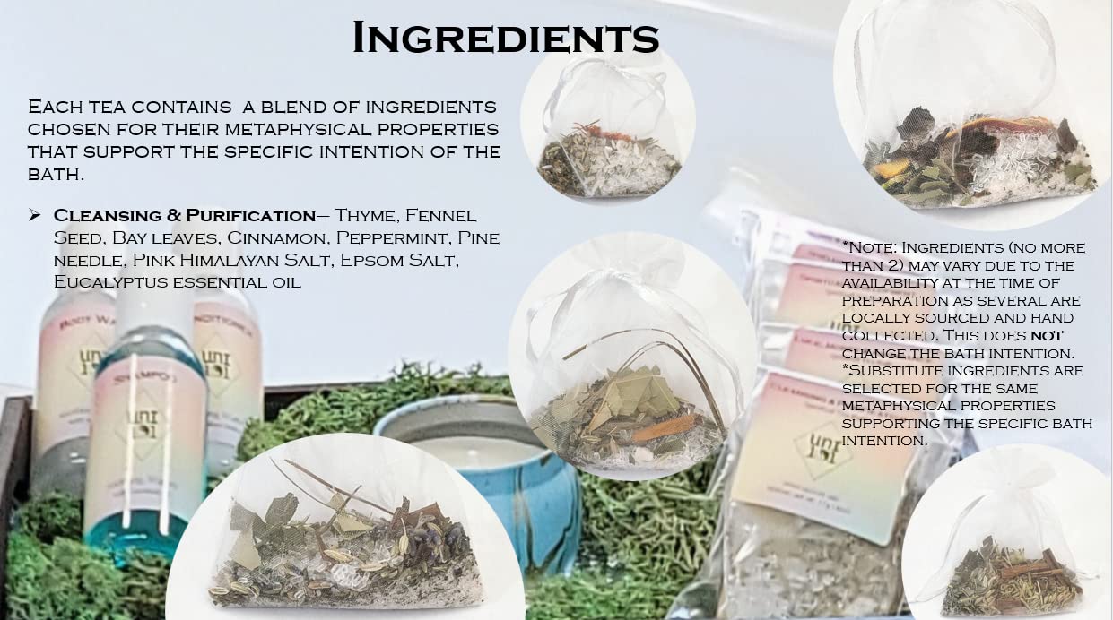 Close up of botanical herbs in tea bath bag