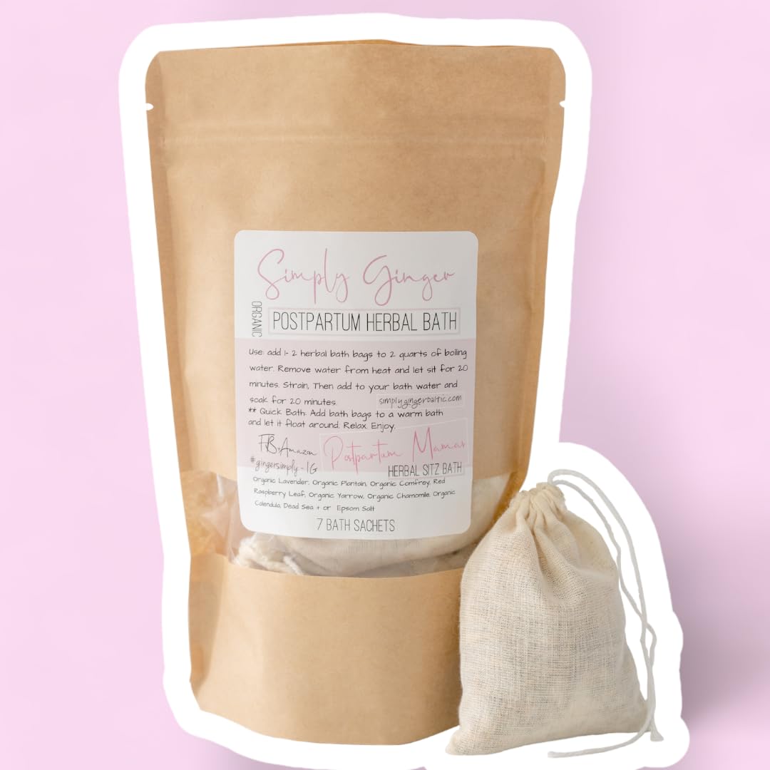 Simply Ginger organic postpartum bath tea bags 7 count pack