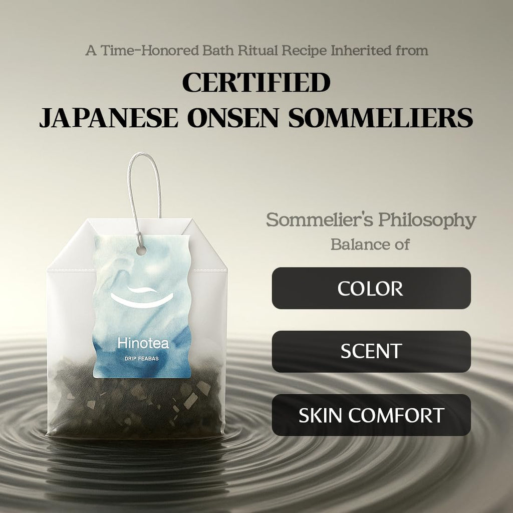 Hinotea Oriental spa bath tea bag brand logo display