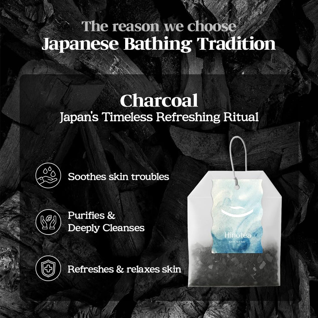 Hinotea spa sommelier curated bath infusion bag in hand