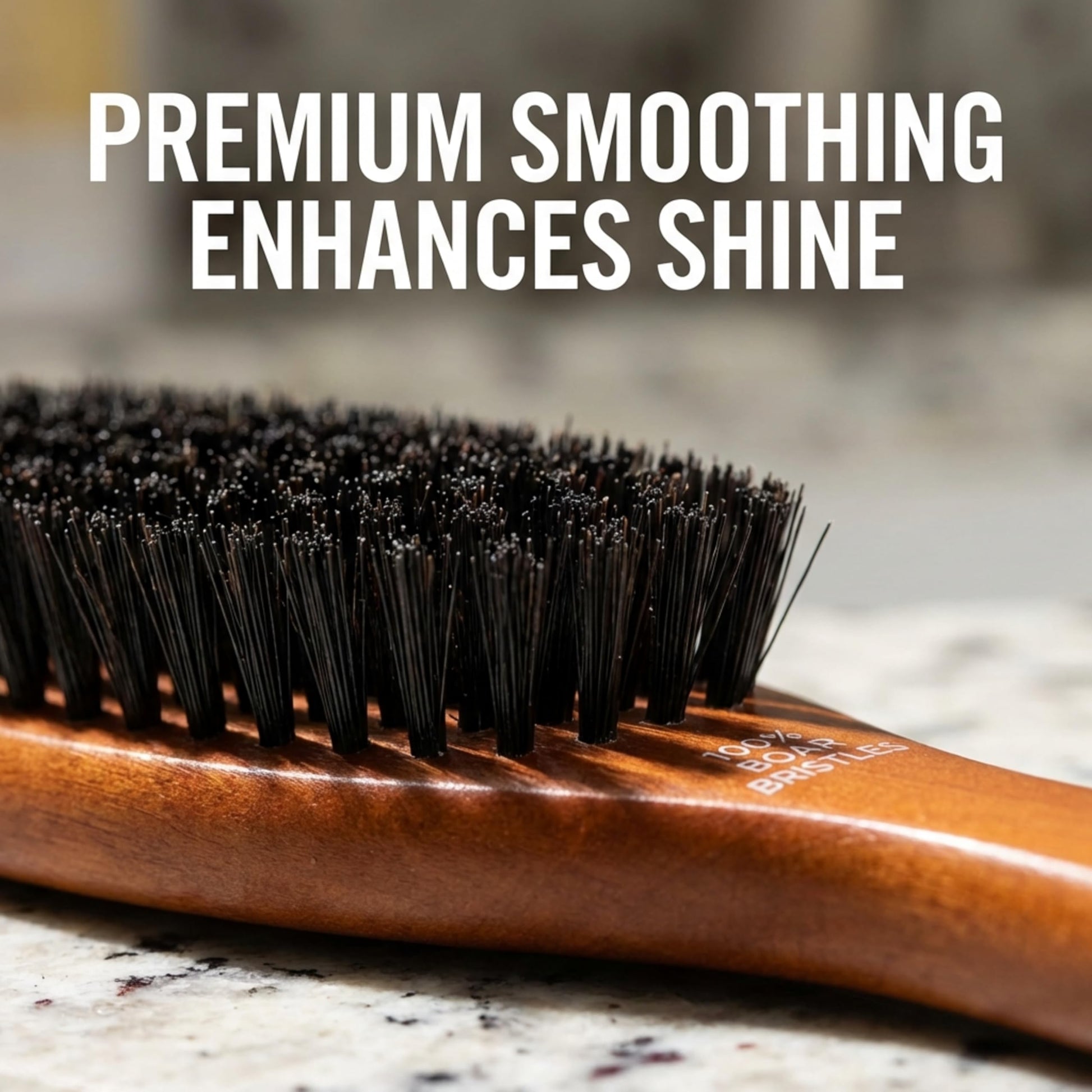 Goody smoothing brush angled view highlighting the premium wood grain texture