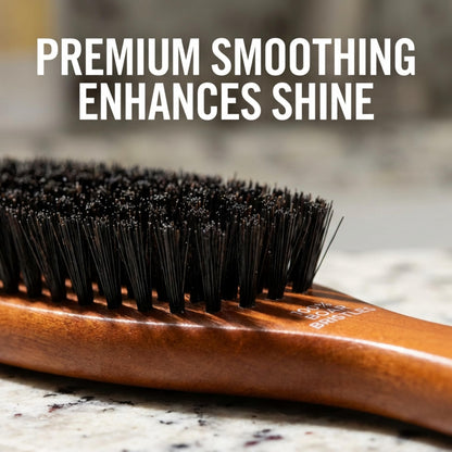 Goody smoothing brush angled view highlighting the premium wood grain texture
