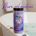 Aqua Pool and Spa aromatherapy jar lifestyle view near hot tub