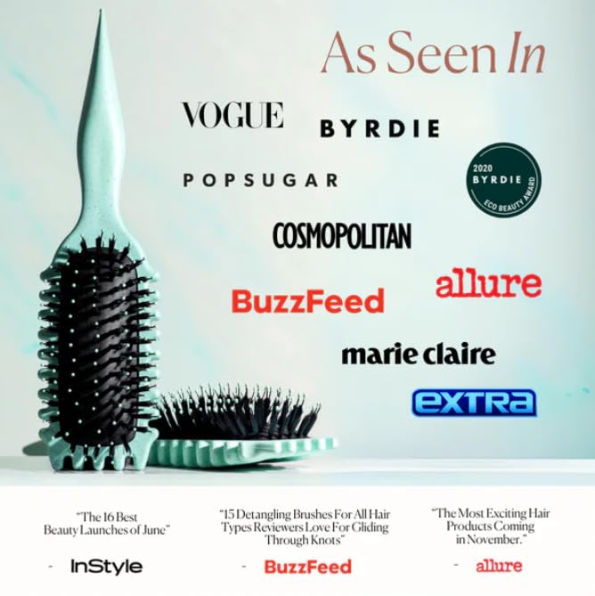 Detailed view of Bounce Curl brush bristles and handle