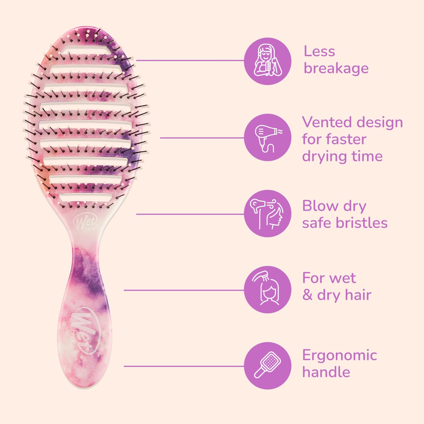 Ergonomic handle of Wet Brush Speed Dry