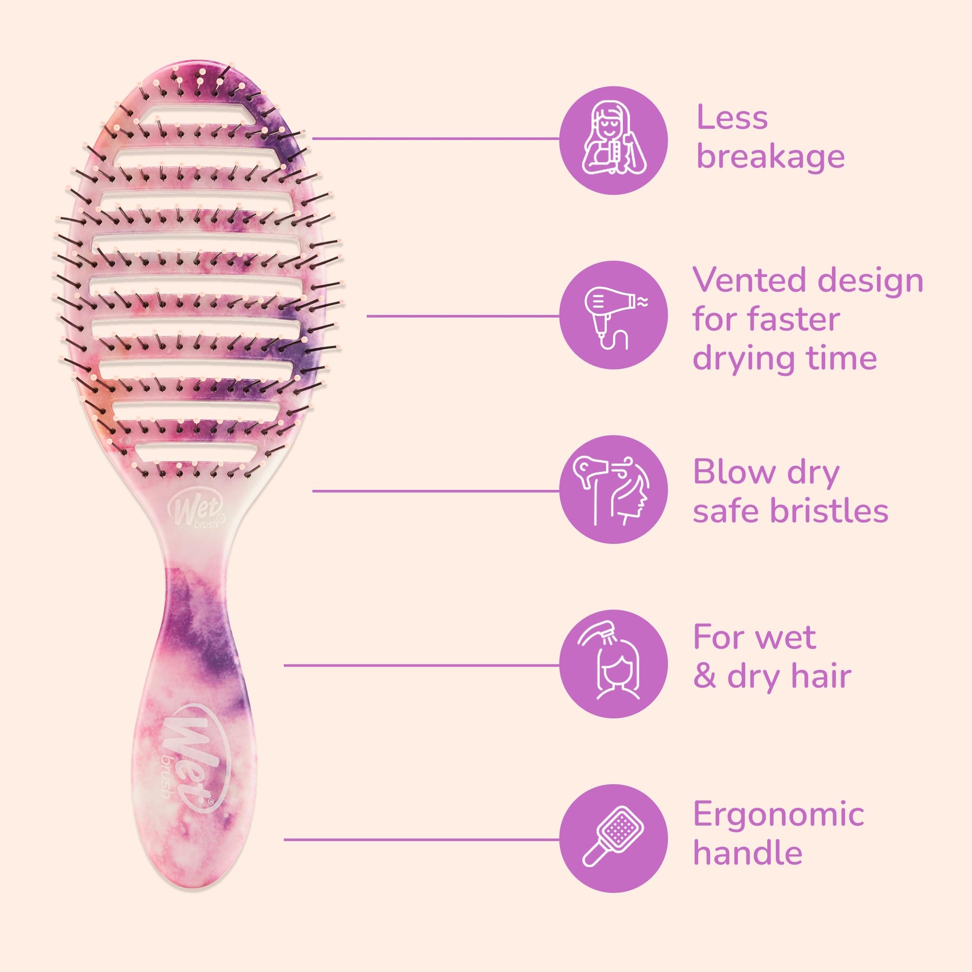 Ergonomic handle of Wet Brush Speed Dry