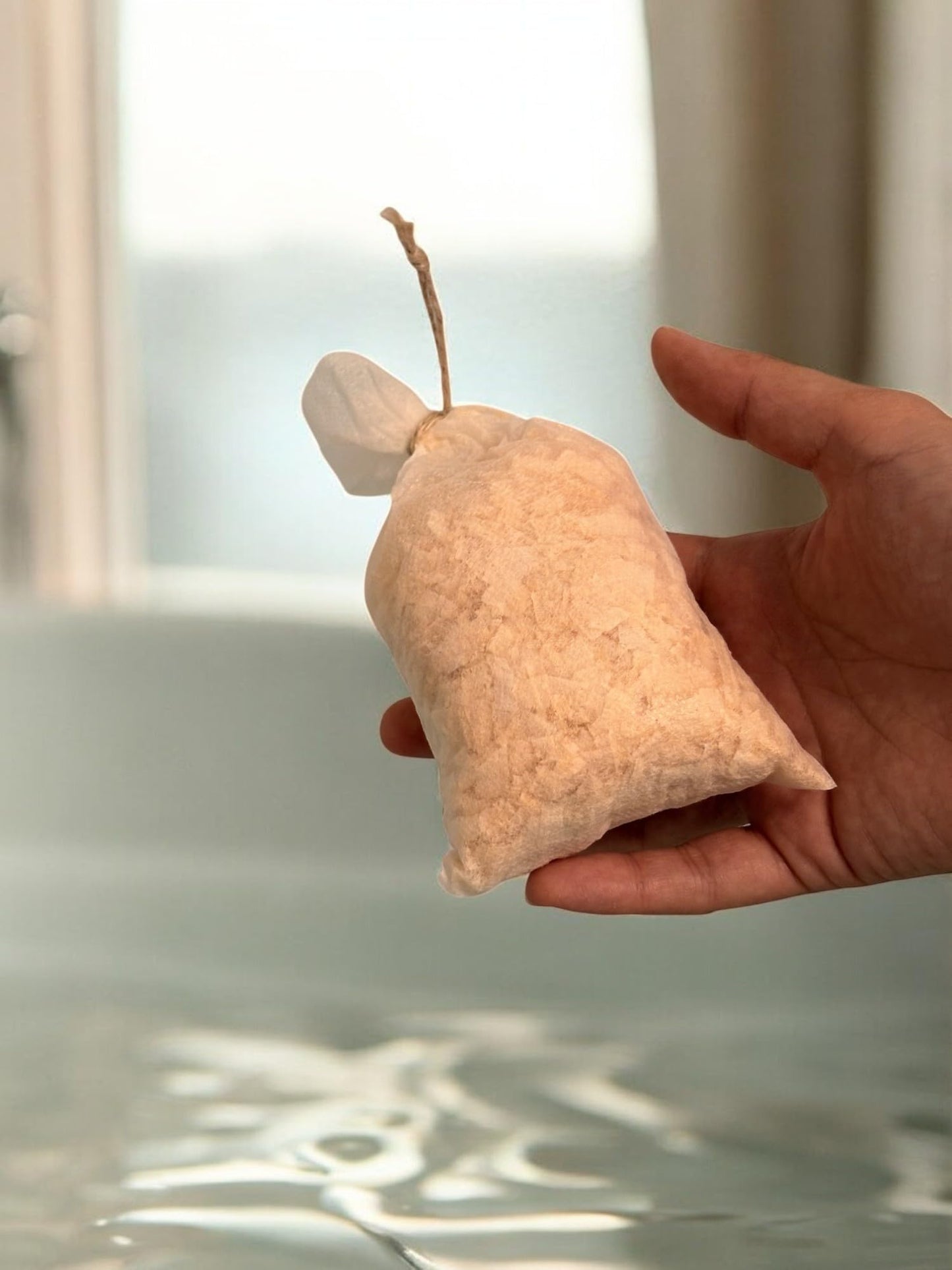 Reusable Japanese Hinoki wood sachet for bath and home