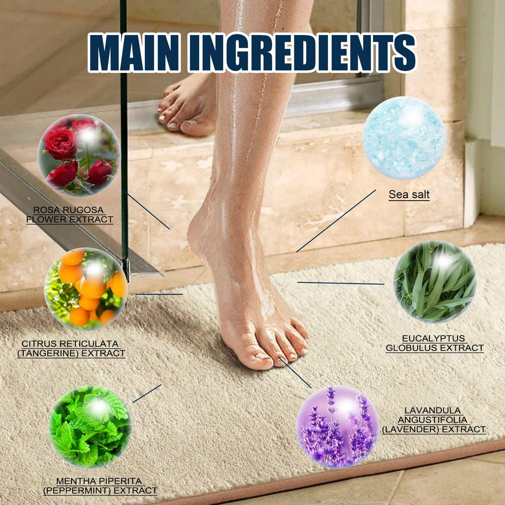 Close up view of individual shower steamer tablets