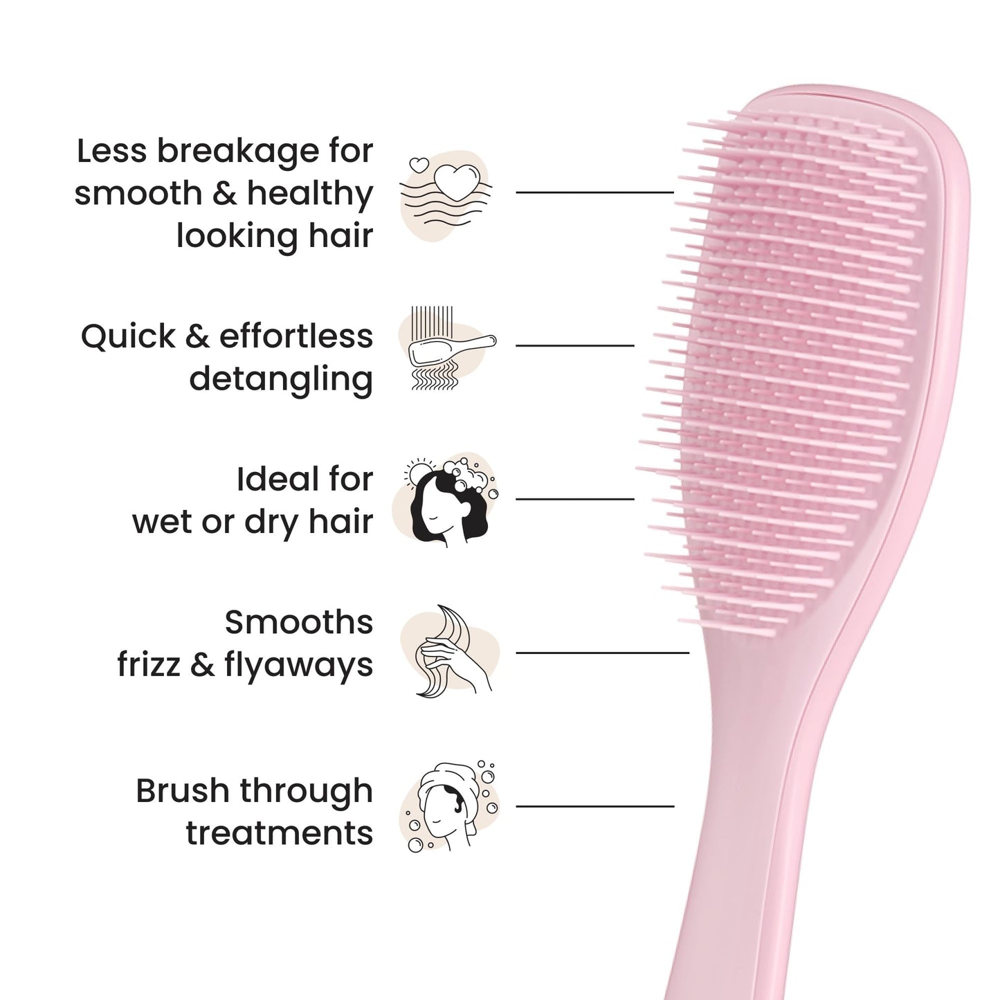 Close up of two-tiered flexible teeth on Tangle Teezer brush