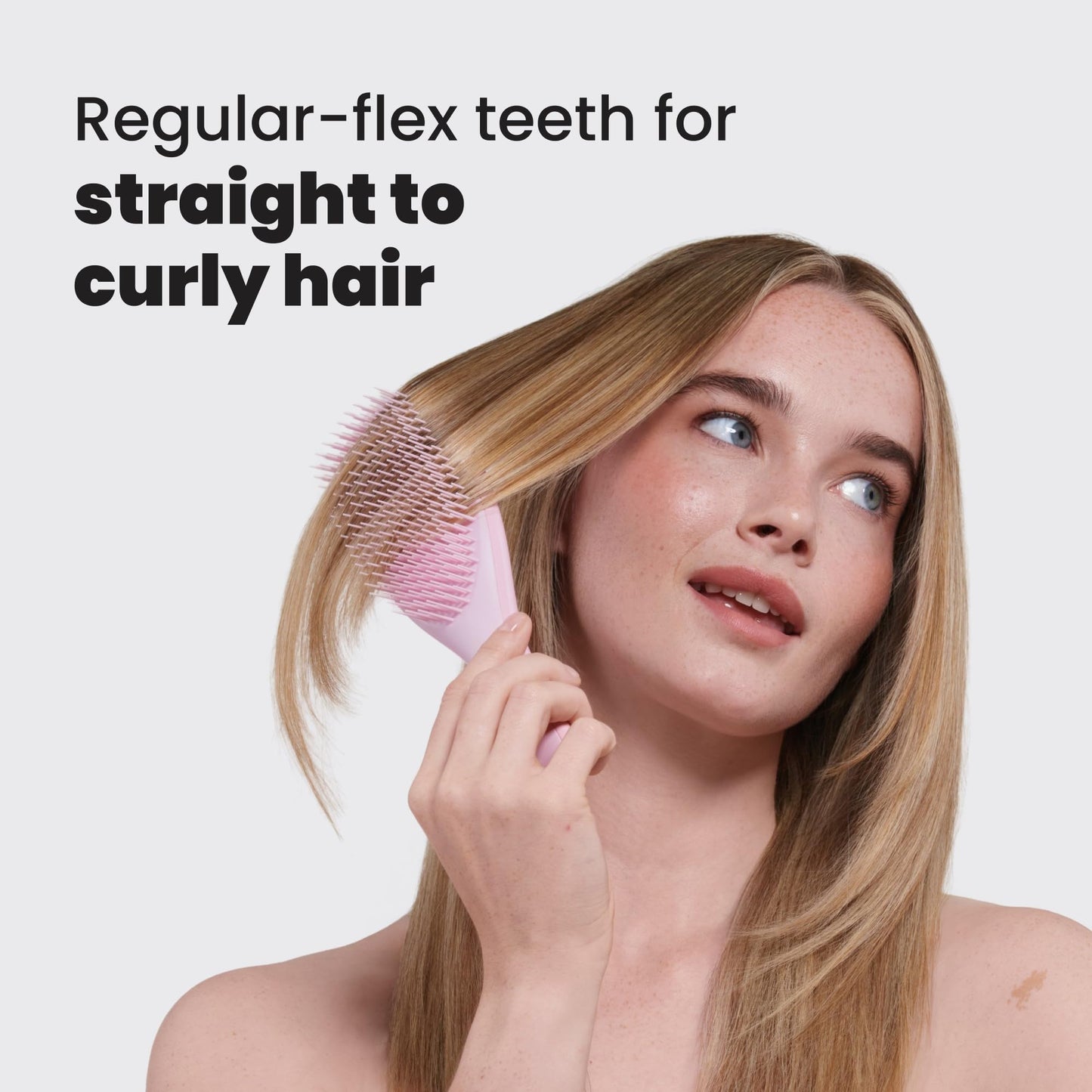 Tangle Teezer Millennial Pink hairbrush used on wet hair