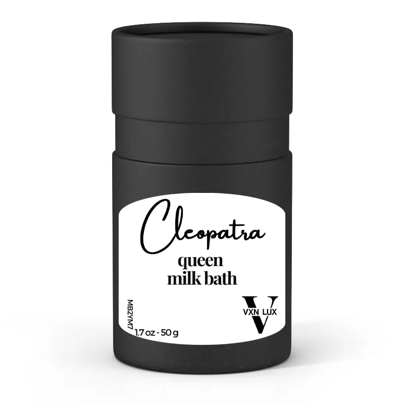 Vxn Lux Cleopatra Queen's Milk Bath label typography and minimalist design