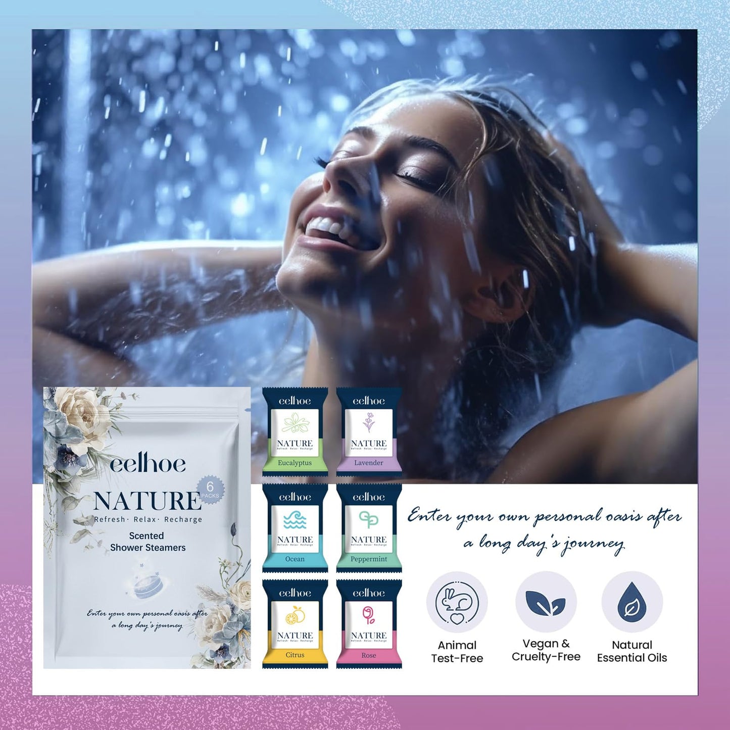 Pack of 6 premium shower steamers for home spa experience