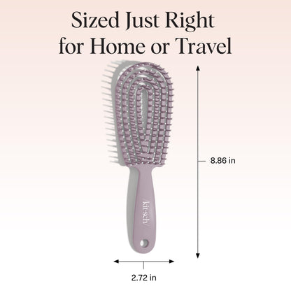 Ergonomic handle of Kitsch soft violet detangling brush