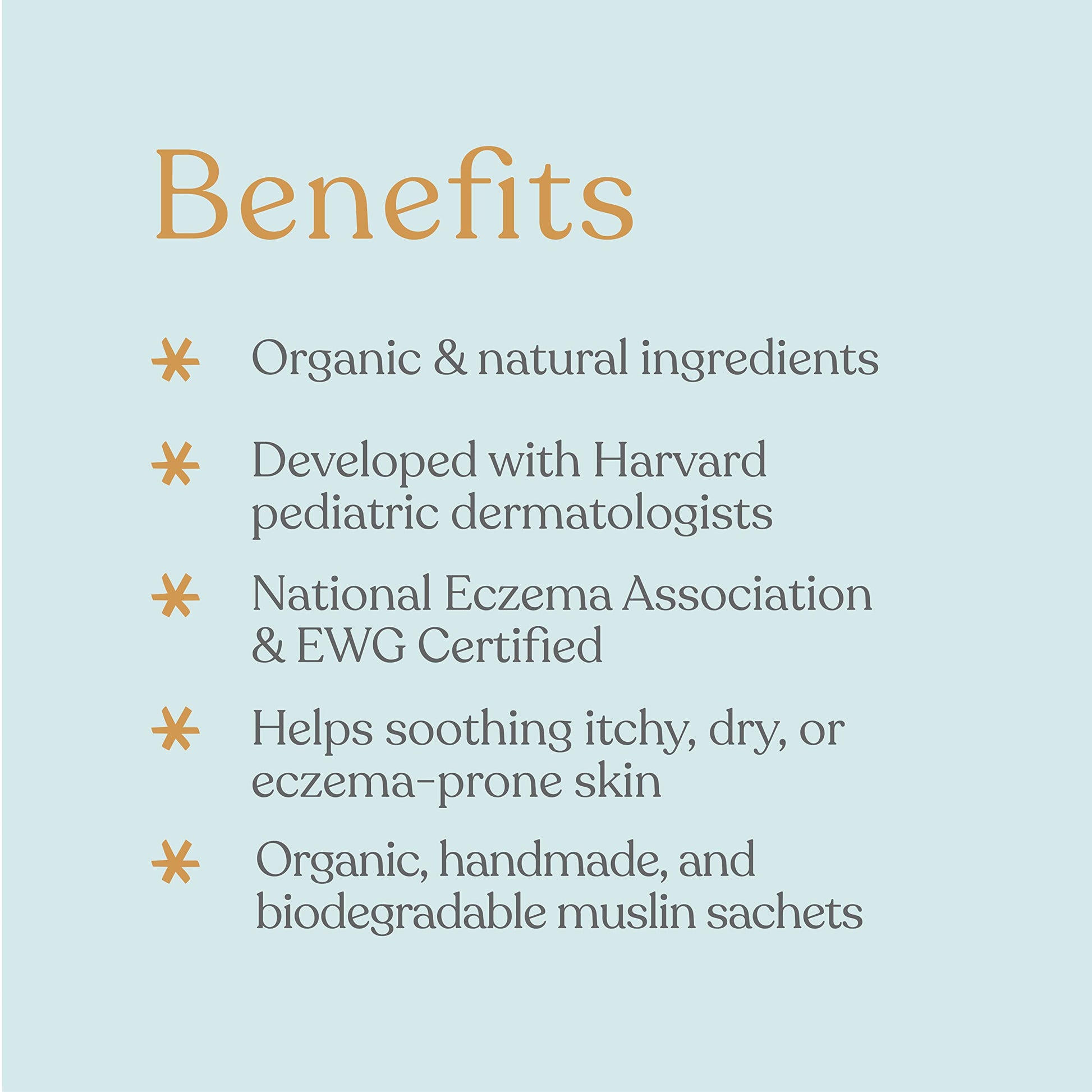 EllaOla organic bath soak sachet in warm water
