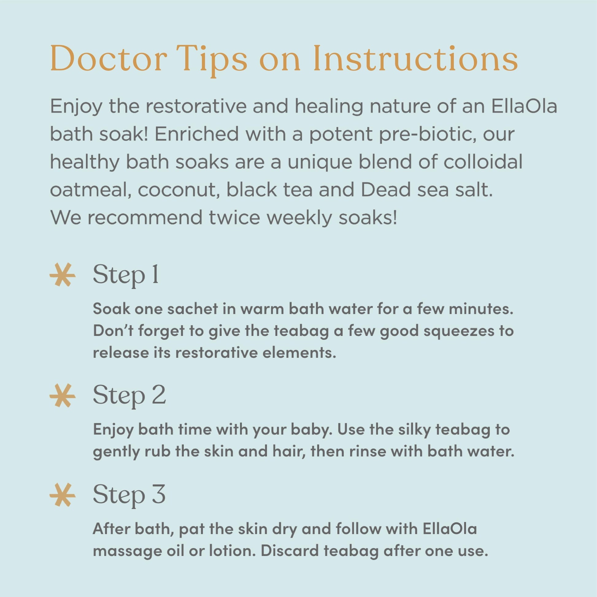 EllaOla oatmeal bath soak sachet for sensitive skin