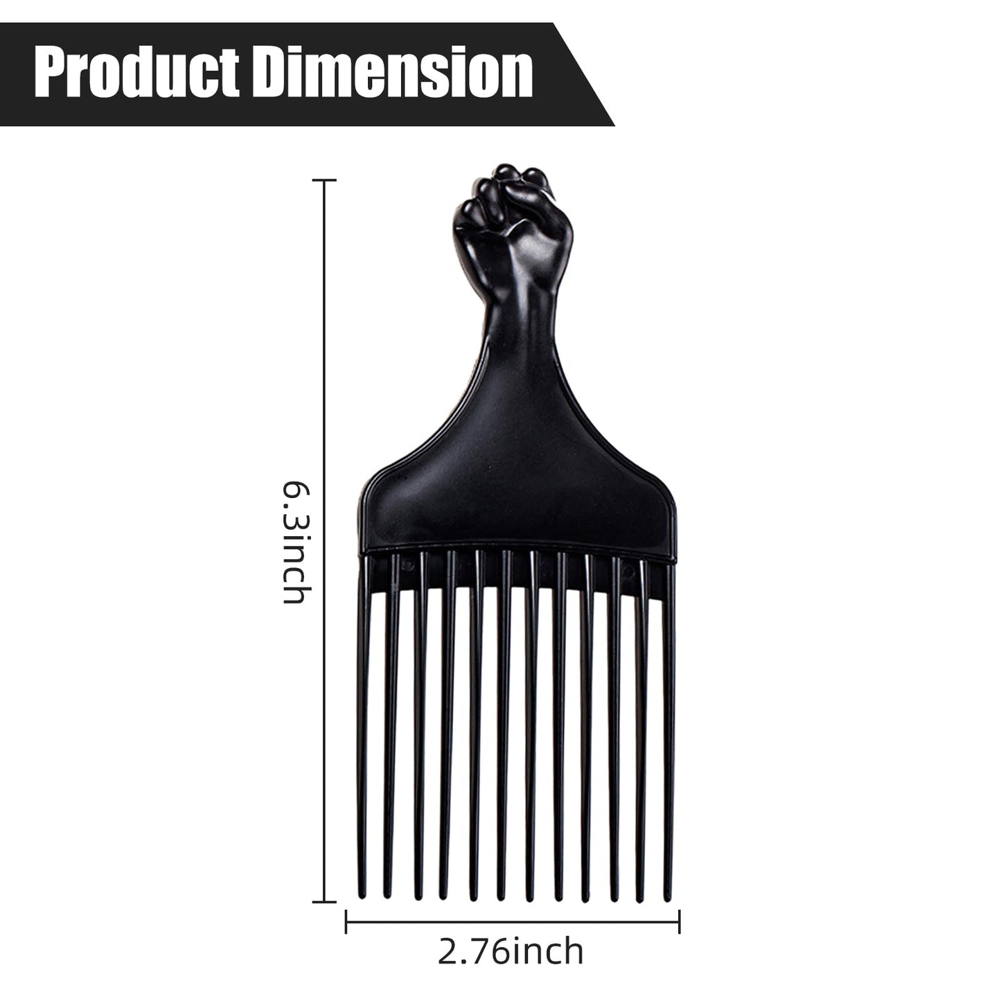 Close-up of the twelve wide plastic teeth on the Soft 'N Style curly hair detangler.