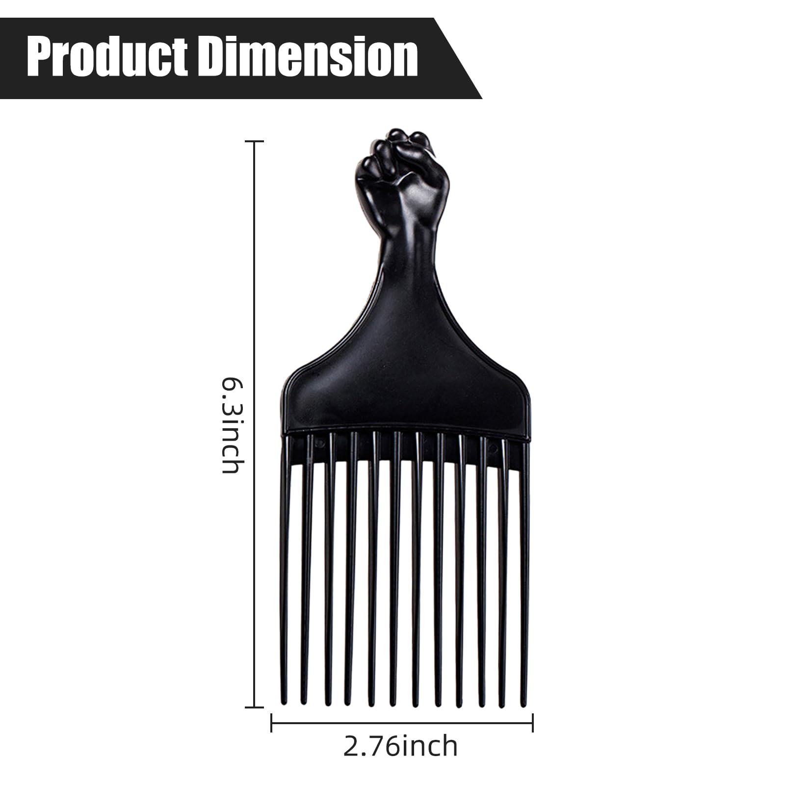 Close-up of the twelve wide plastic teeth on the Soft 'N Style curly hair detangler.