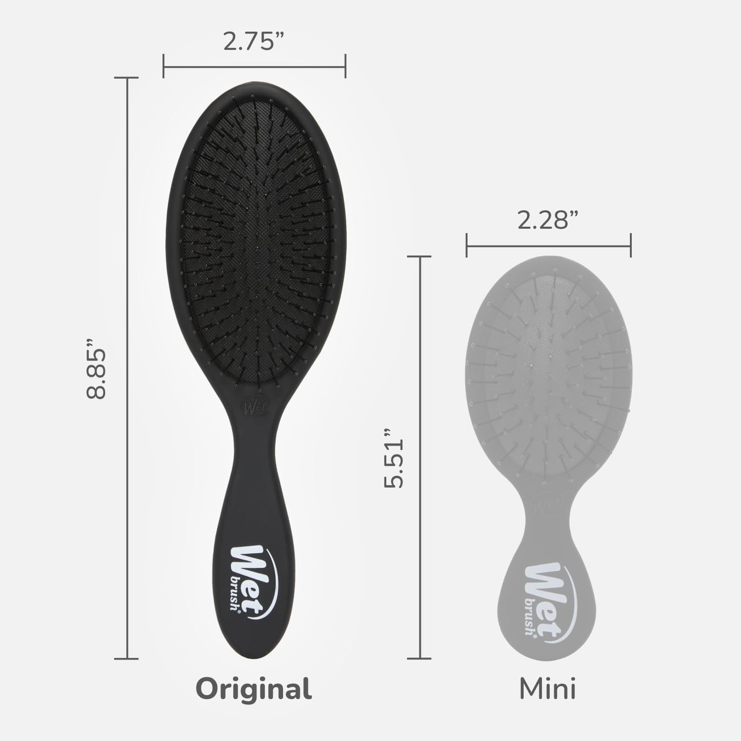 Top view of Wet Brush Black Frost model for all hair types