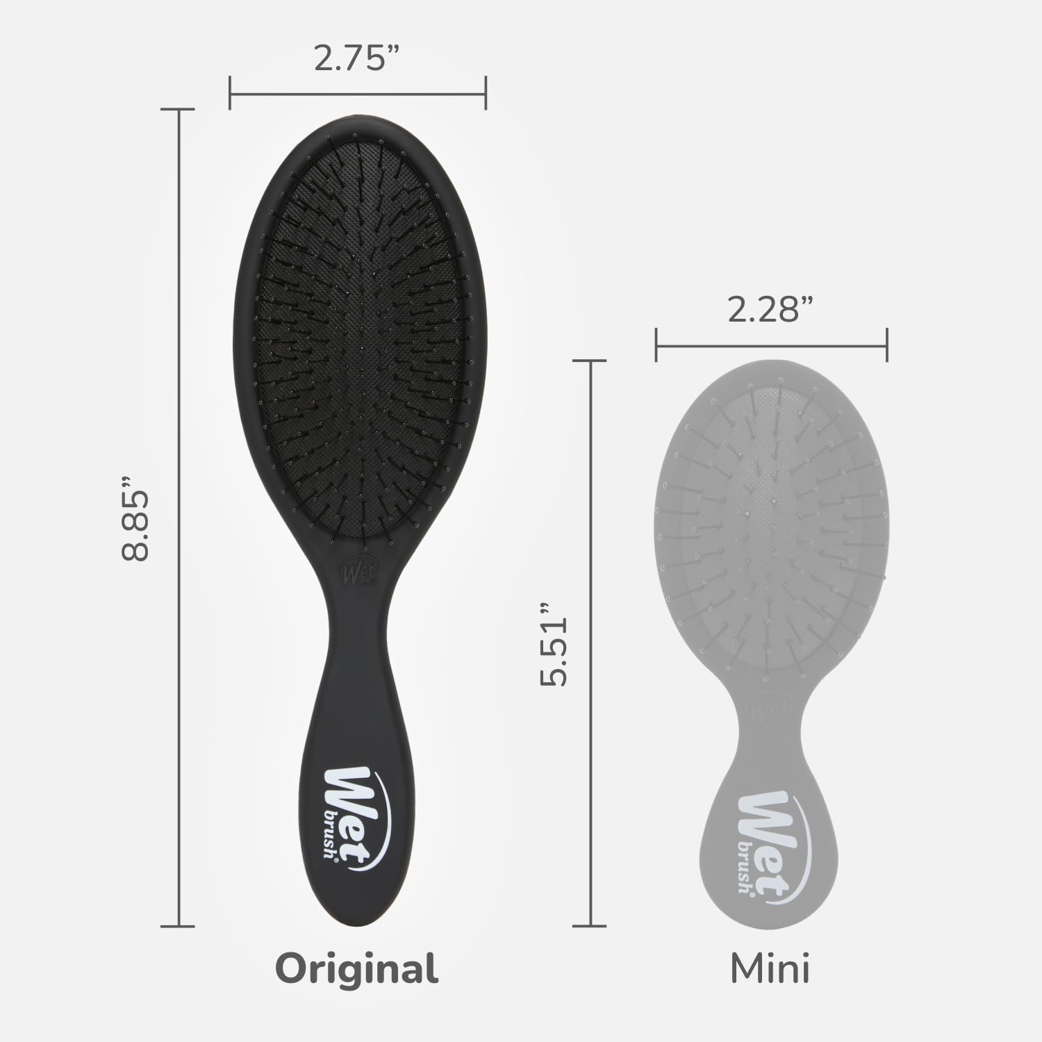 Top view of Wet Brush Black Frost model for all hair types