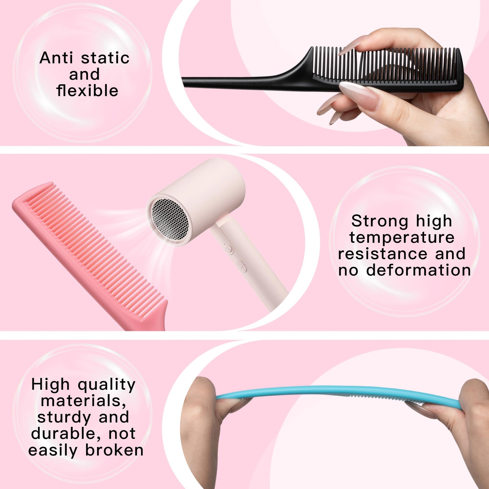 Professional salon hairstyling using Jazzy Pearls rat tail tool