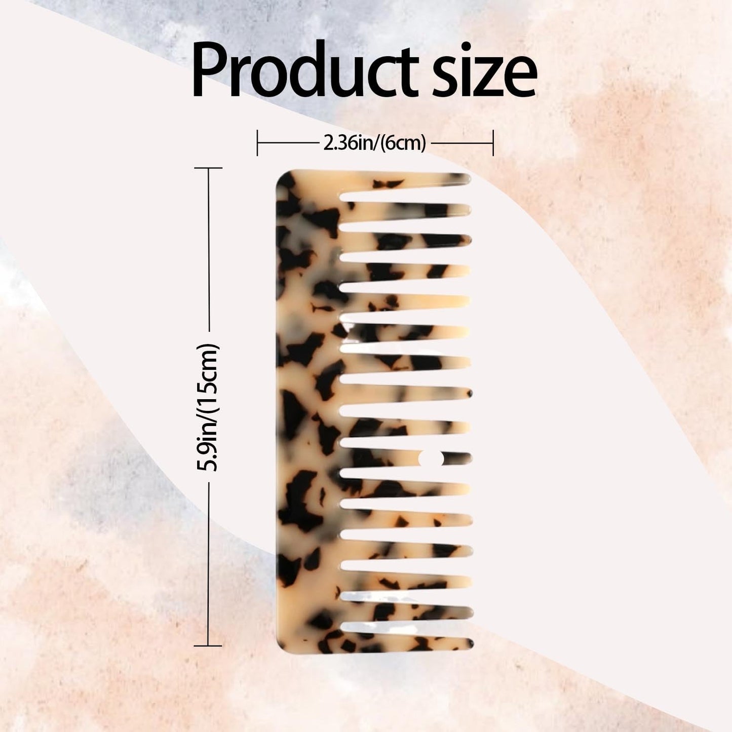 Tortoise shell and ivory hair detangling combs for wet hair