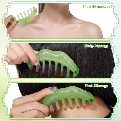 Water drop shape jade-look gua sha tool for scalp care